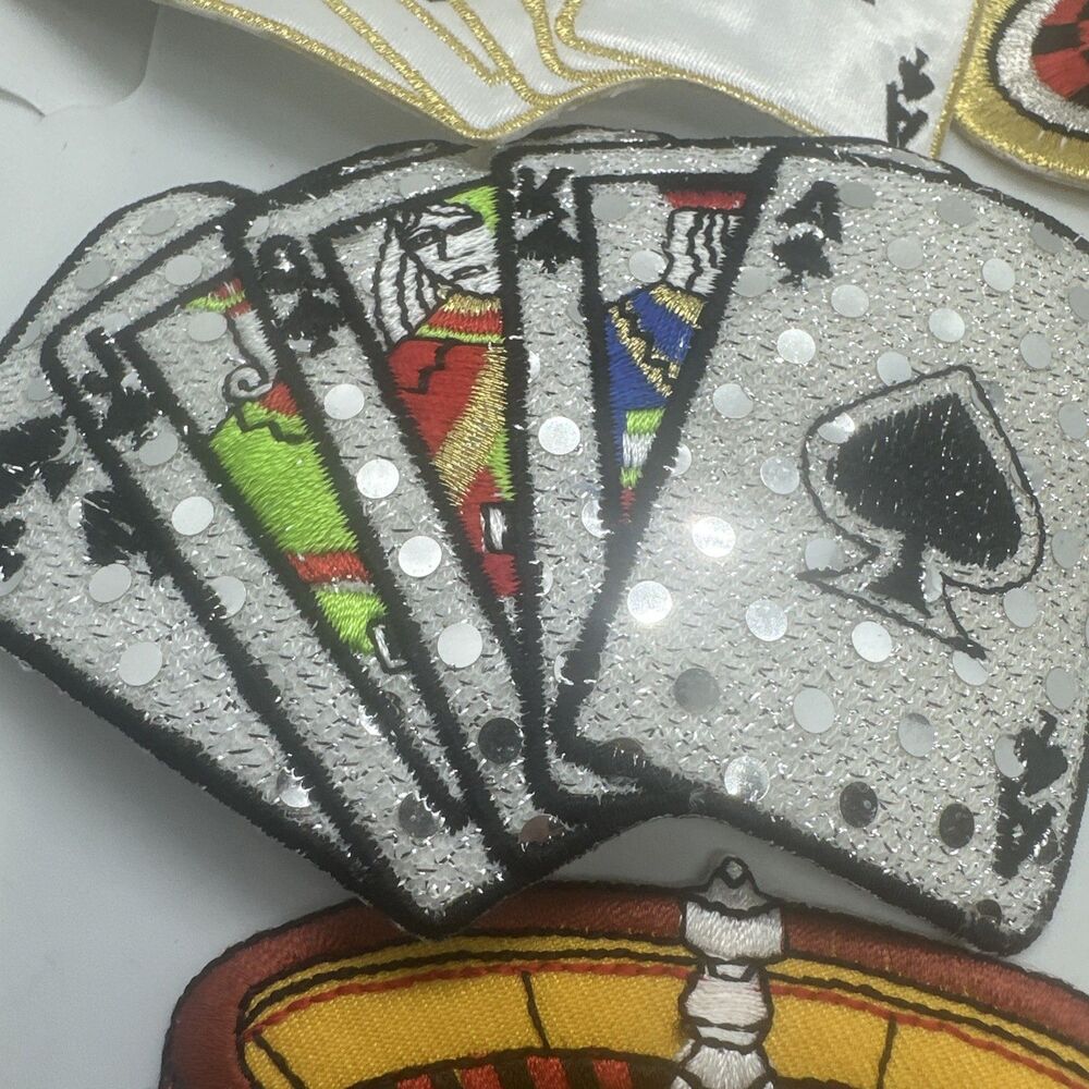Vintage Lot 5 Patches Casino Gambling LAS VEGAS Cards Slot New Free Shipping - Picture 2 of 7